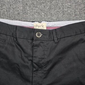 Perk Pants Mens 38x30 Black Chino Slim Stretch Cotton Spandex Work Office Casual